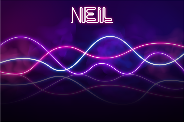 Tappeto vinile con nome esposizione di luci al neon - TenStickers