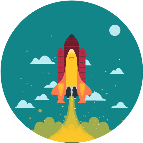 Tappetto vinile stelle lancio di razzi - TenStickers