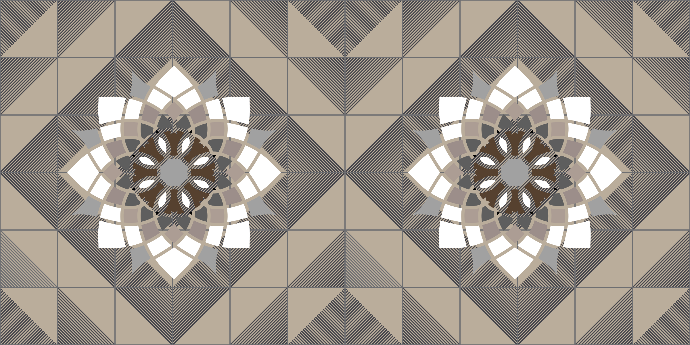 Tappeto vinile mosaico motivo floreale geometrico - TenStickers