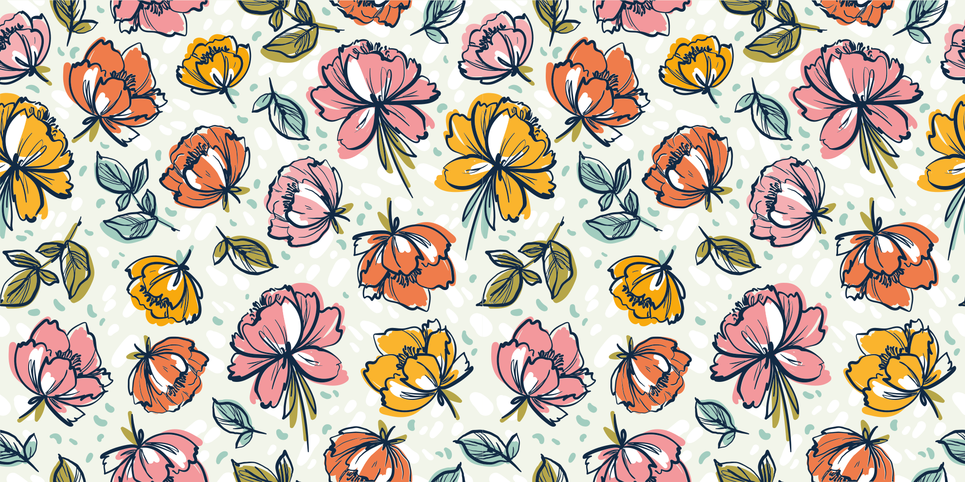 Tappeto vinile fiori progettazione di un giardino fiorito - TenStickers