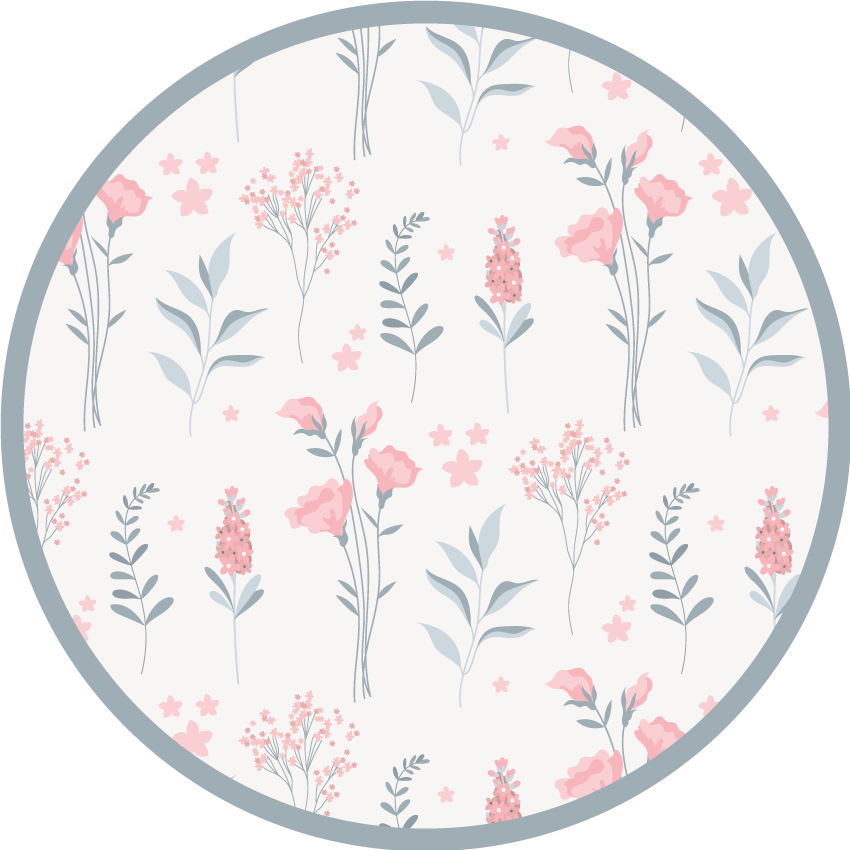 Tappeto vinile fiori modello elegante in fiore - TenStickers