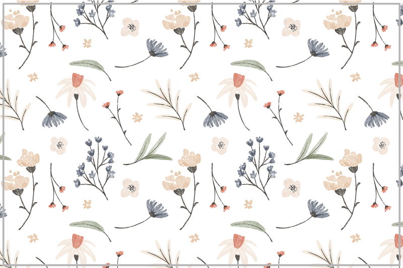 Tappeto in vinile soggiorno elemento botanico floreale - TenStickers