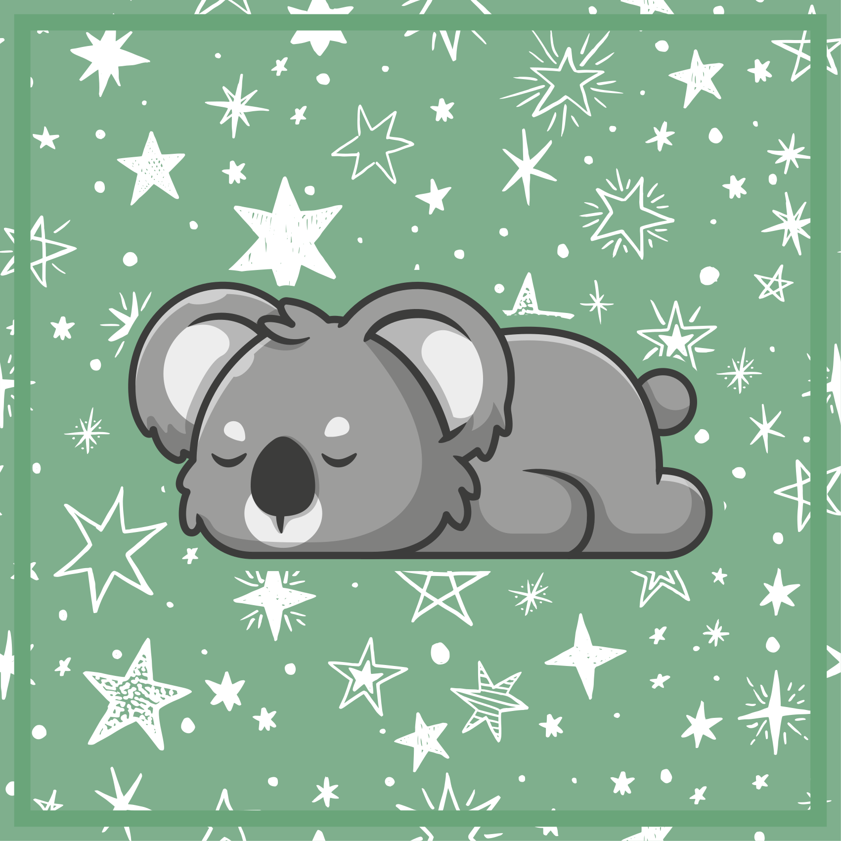 Tappeto vinile per bambini stelle koala addormentate - TenStickers