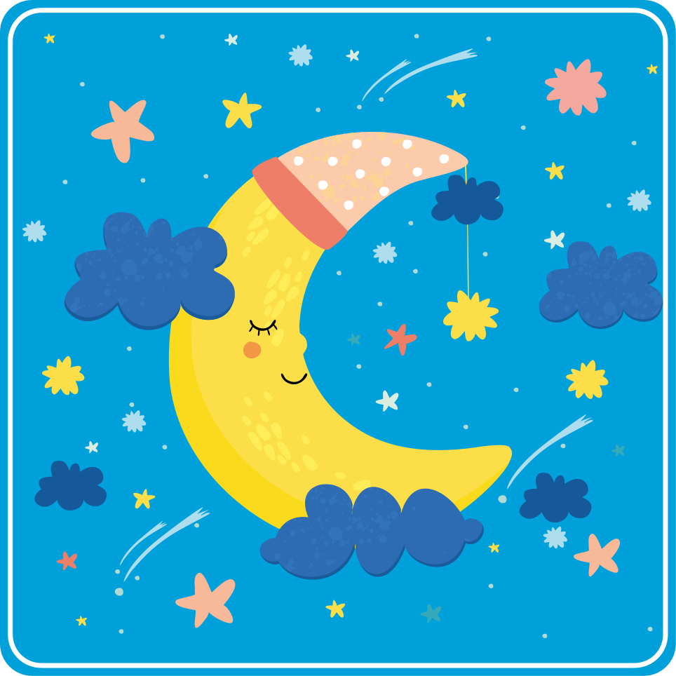 Tappetto vinile stelle luna sorridente - TenStickers