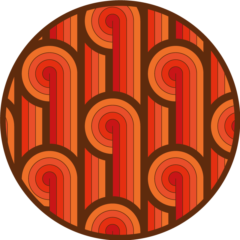 Tappeto vinile rotondo motivo vintage - TenStickers
