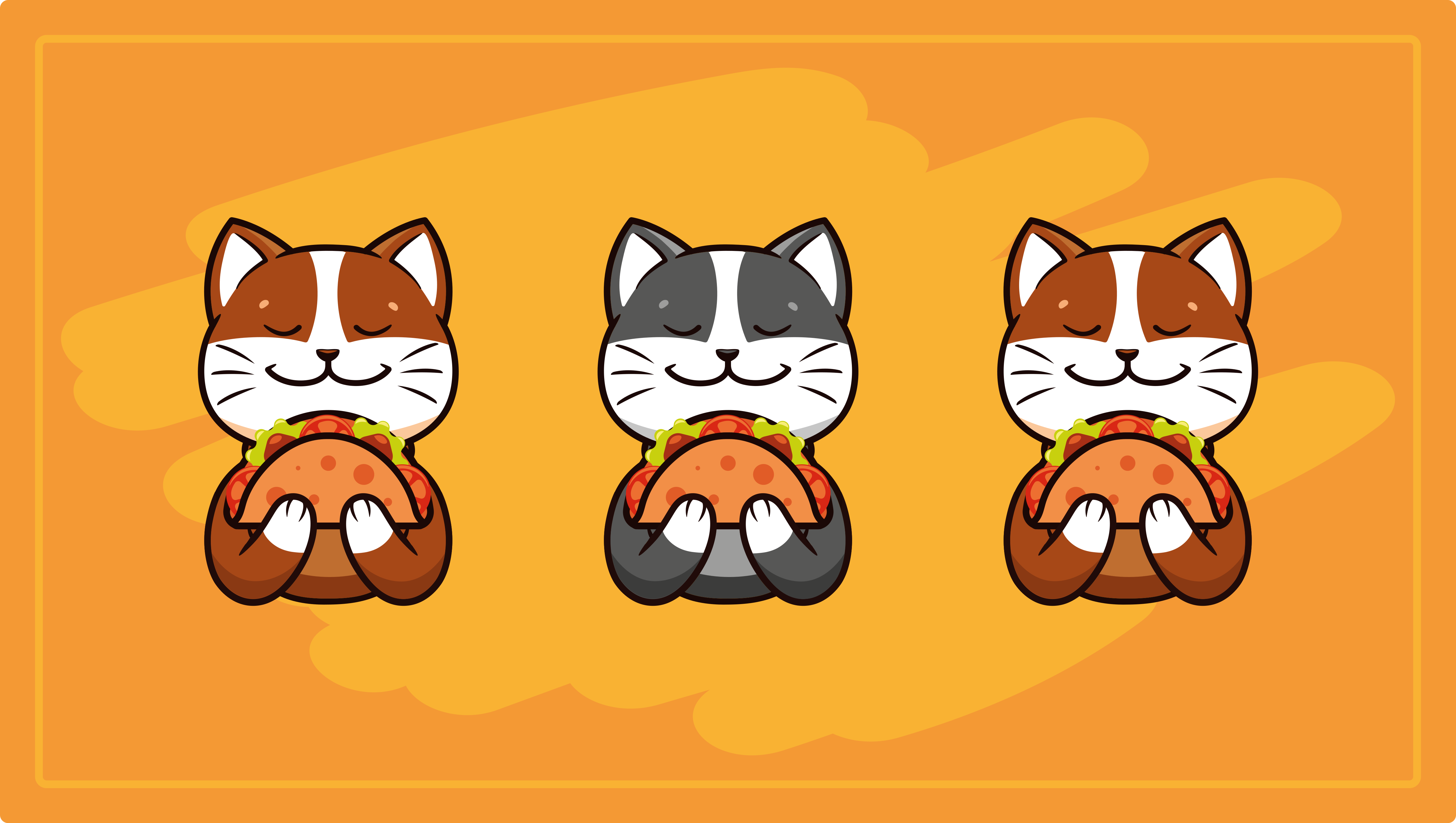 Tappeto vinile per bambini trio di gatti felici - TenStickers