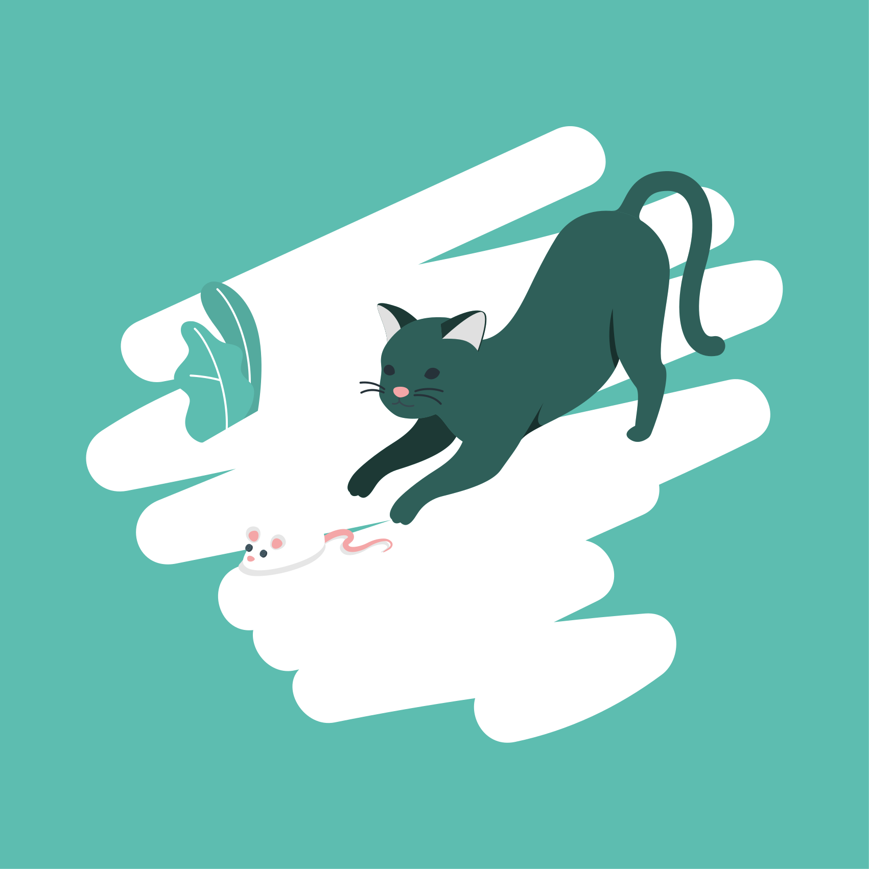 Tappeto vinile camera da letto caccia di gatti giocherelloni - TenStickers