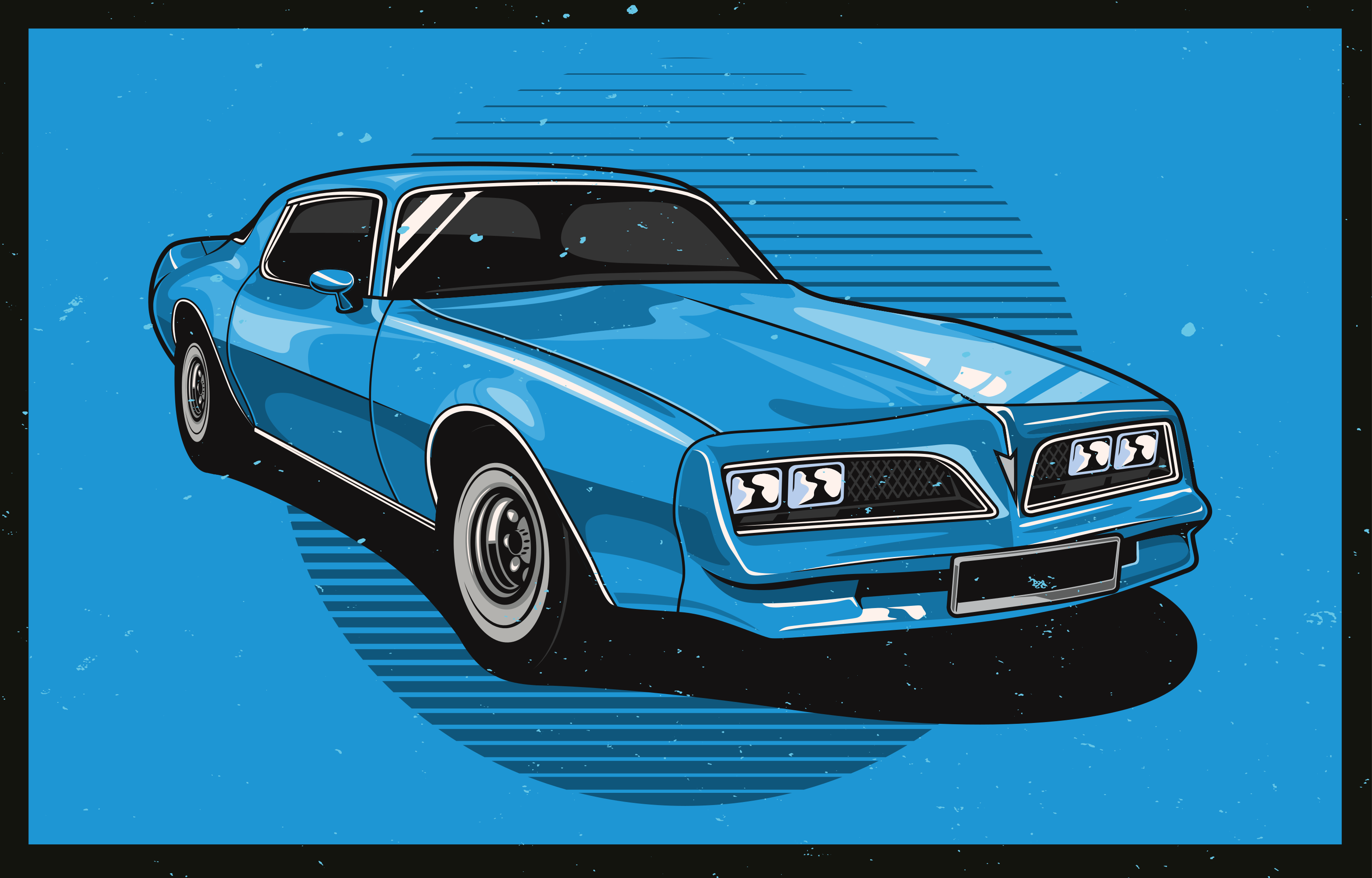 Tappeto vinile blu auto blu classica - TenStickers