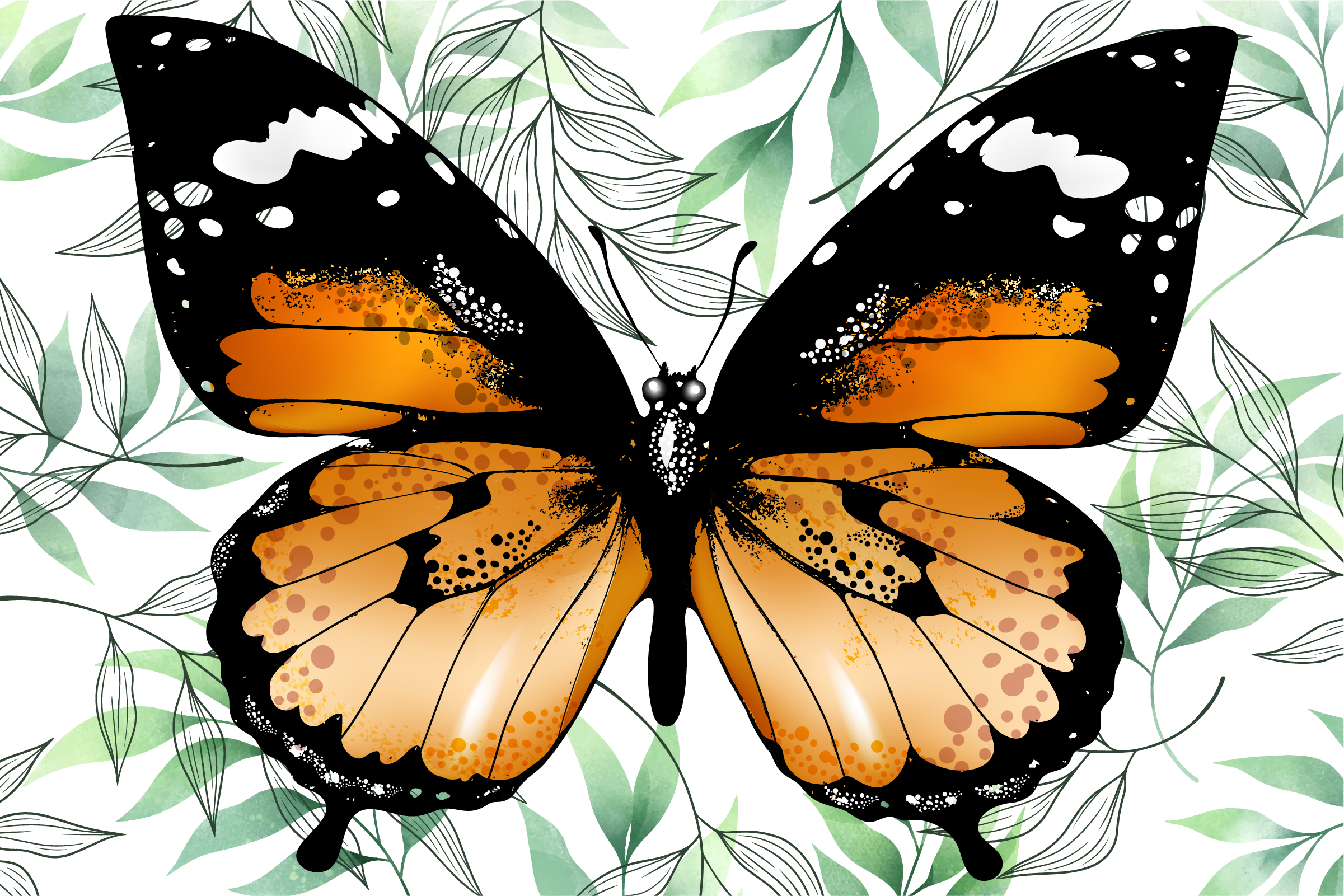 Tappeto vinile animali esposizione di farfalle colorate - TenStickers
