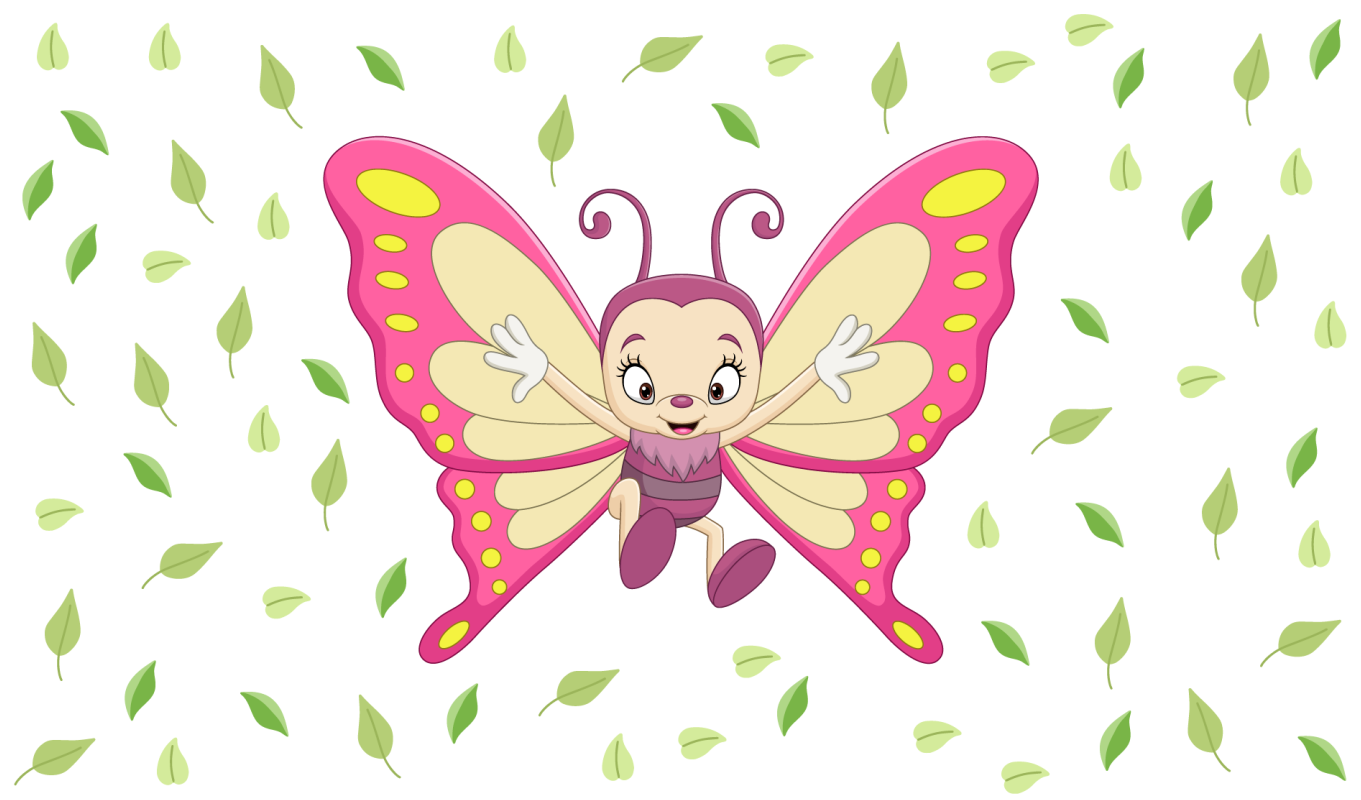 Tappeto vinile per bambini figura di farfalla vibrante - TenStickers