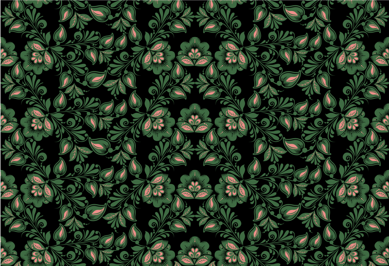 Tappeto vinile fiori motivo verde botanico - TenStickers