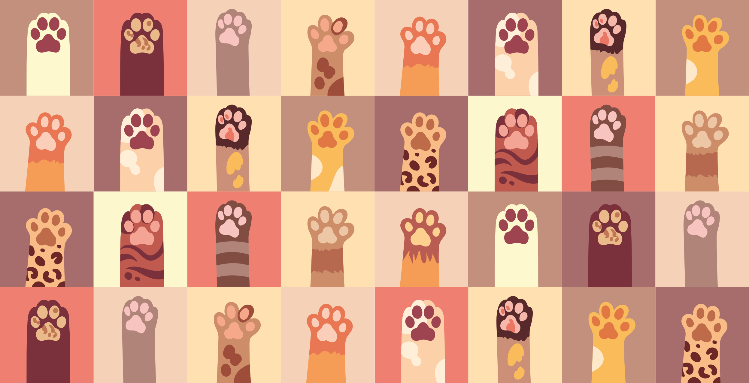 Tappeto vinile stampa animale impronte di zampe vivaci - TenStickers