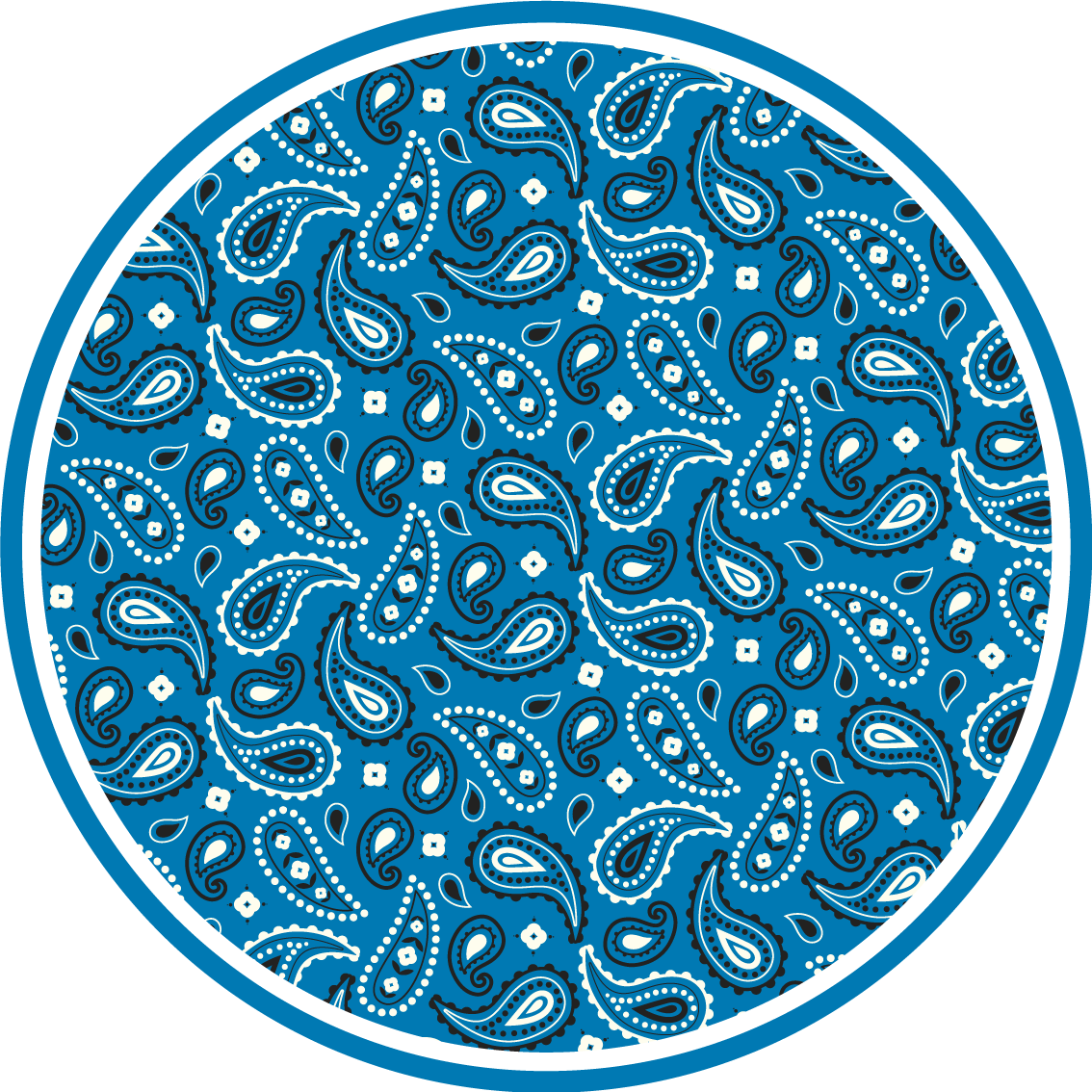 Tappeto vinile etnico paisley stampato blu - TenStickers
