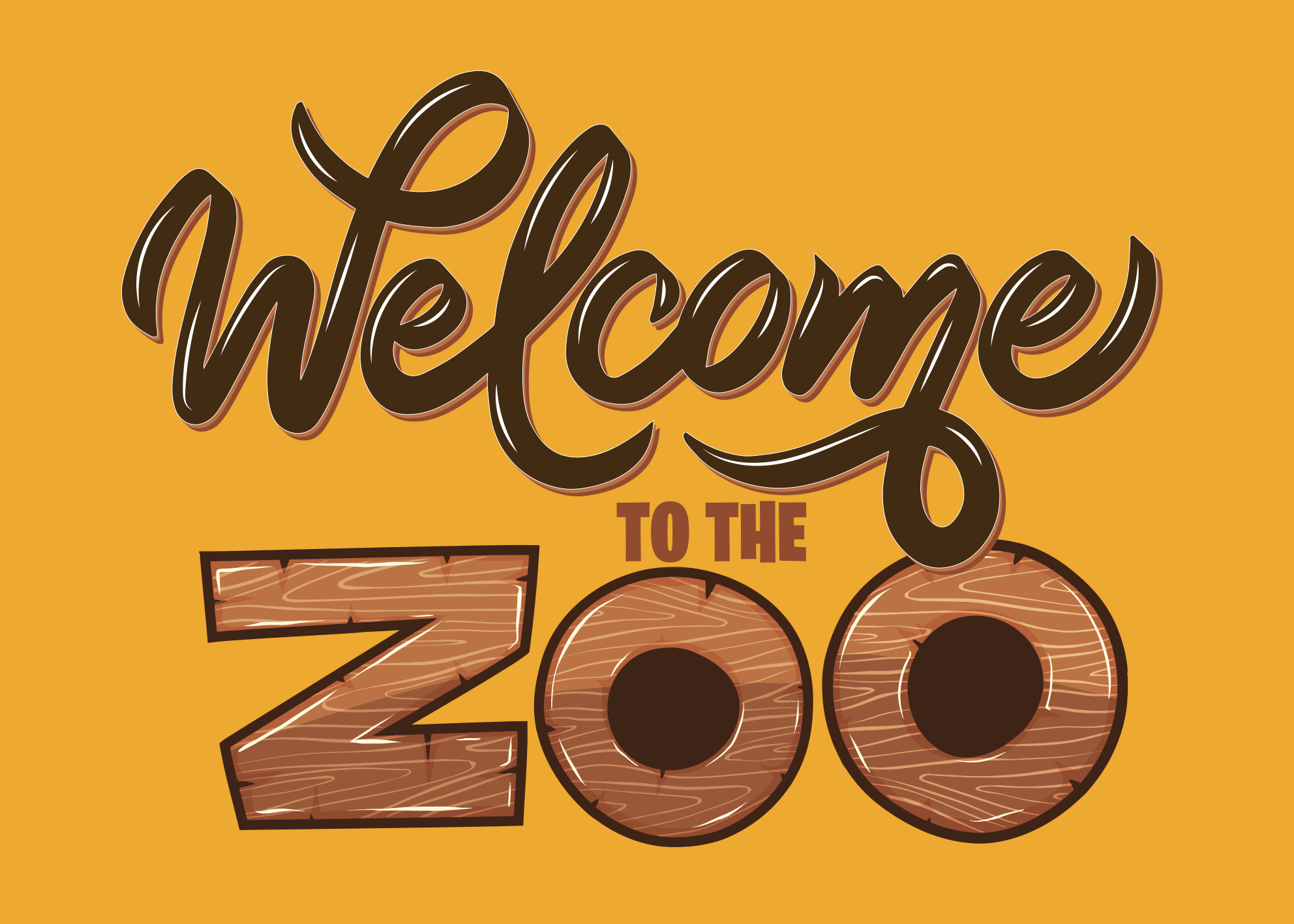 Tappeto vinile con nome benvenuti allo zoo - TenStickers