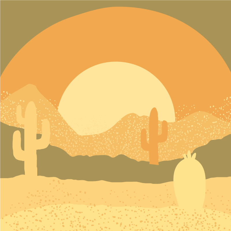 Tappeto vinile natura paesaggio desertico al tramonto - TenStickers
