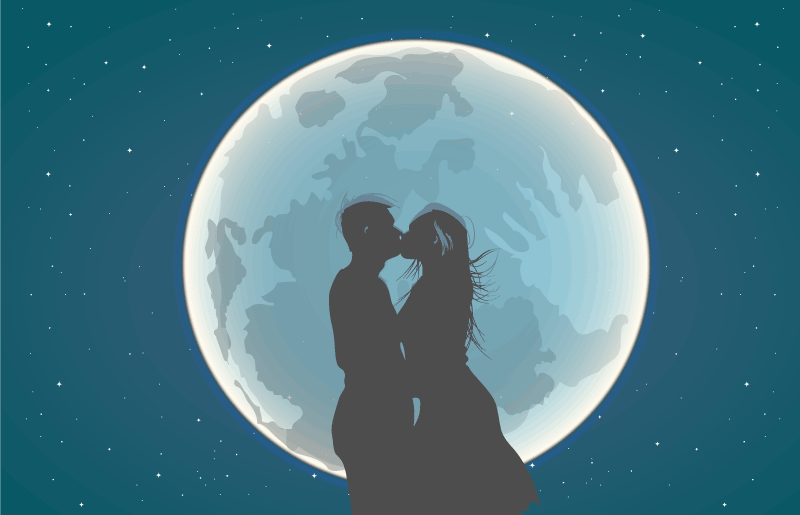 Tappeto vinile camera da letto bacio al chiaro di luna - TenStickers