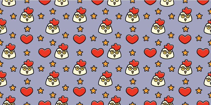 Tappeto vinile animali deliziosi cuori di pollo - TenStickers