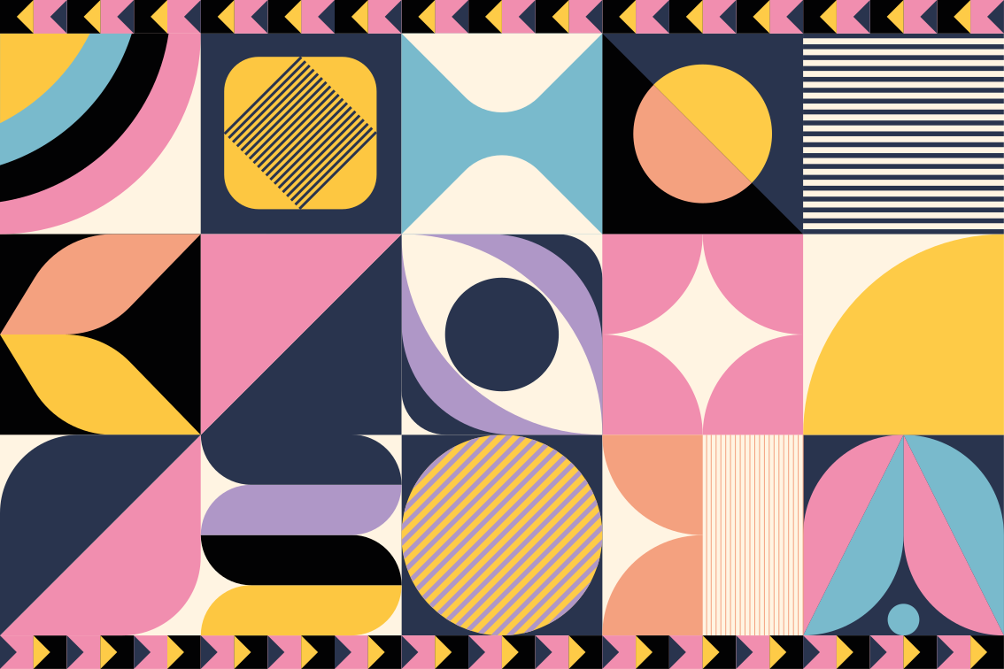 Tappeto vinile geometrico segmenti colorati - TenStickers