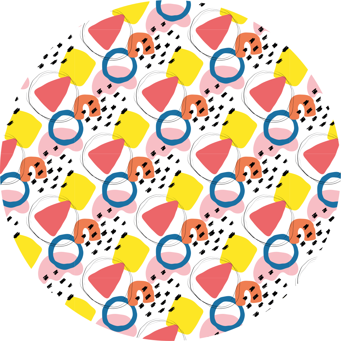 Tappeto vinile minimalista composizioni di forme vivaci - TenStickers