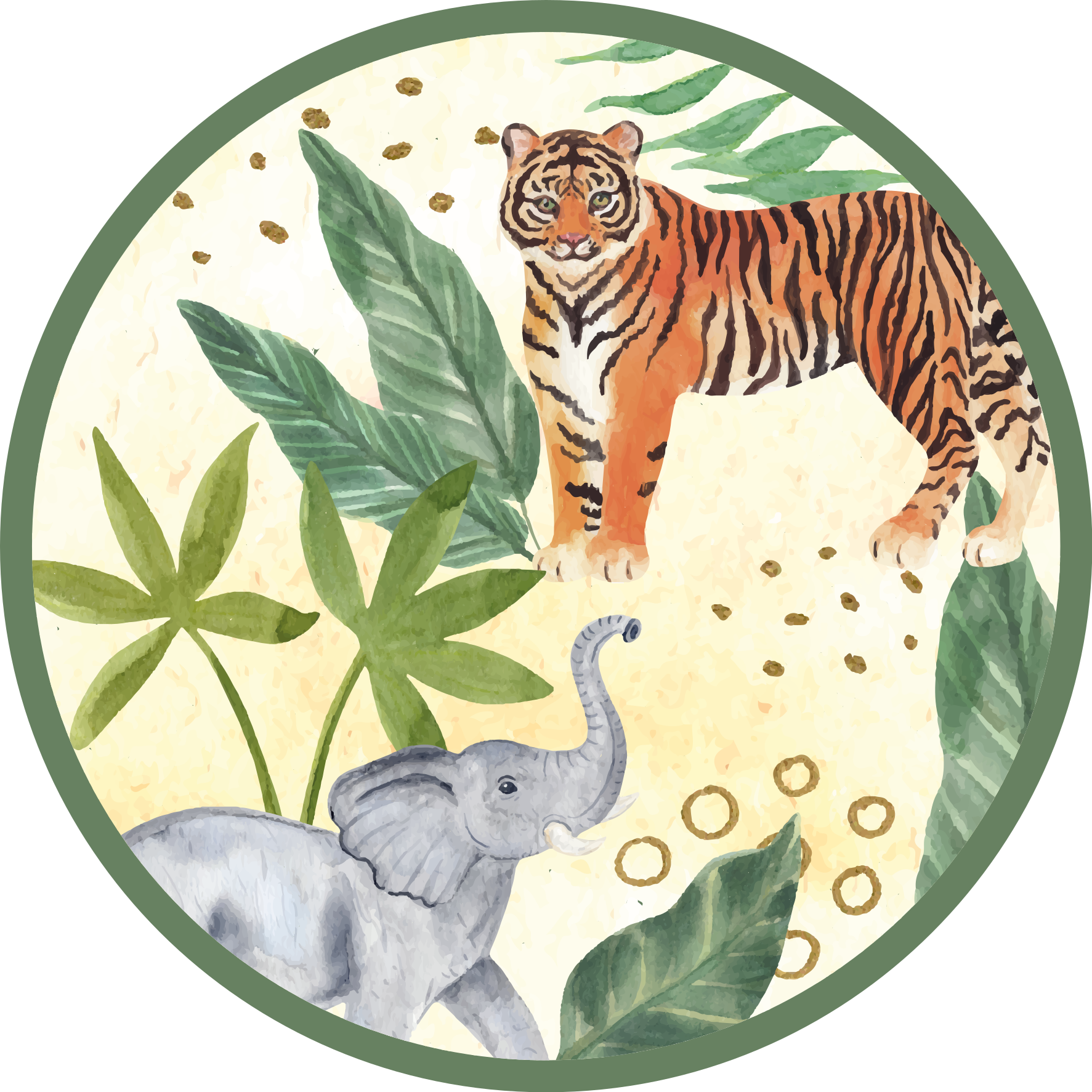 Tappeto vinile animali scena di fauna selvatica tropicale - TenStickers