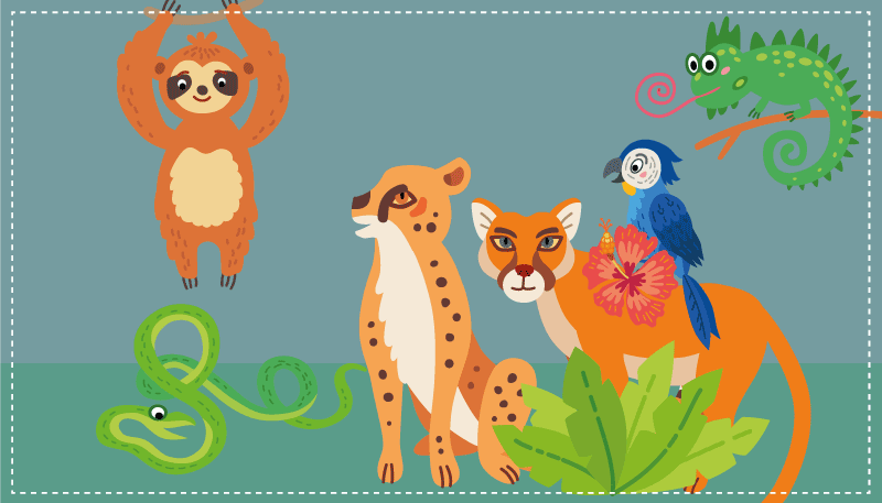 Tappeto vinile animali parco giochi giungla - TenStickers
