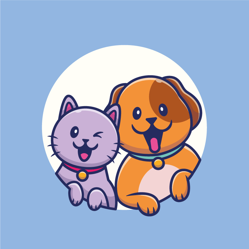 Tappeto vinile animali duo di animali carini - TenStickers