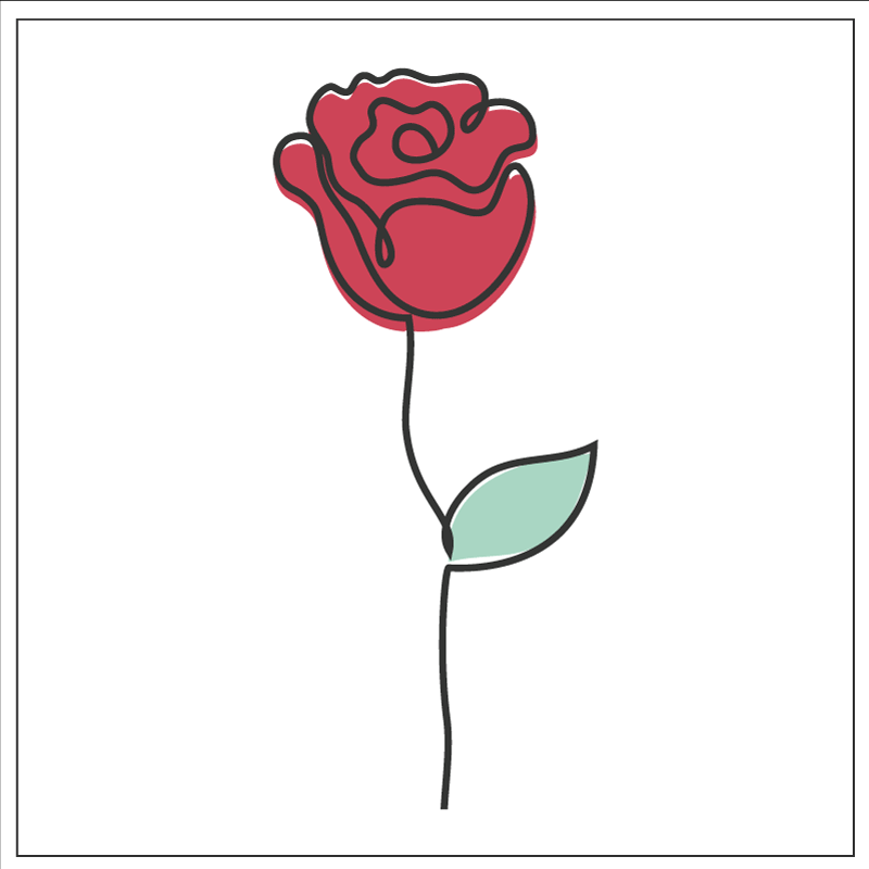 Tappeto vinile fiori elegante fiore di rosa - TenStickers