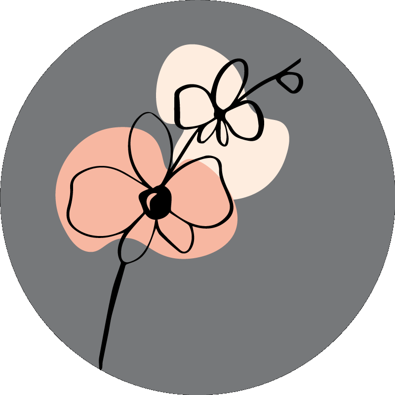Tappeto vinile fiori design minimalista ed elegante grigio - TenStickers