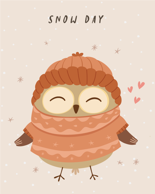 Tappeto vinile bebé ciondolo gufo delle nevi - TenStickers