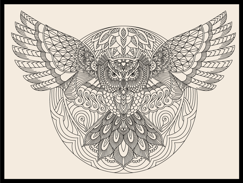 Tappeto vinile Mandala elegante motivo gufo - TenStickers