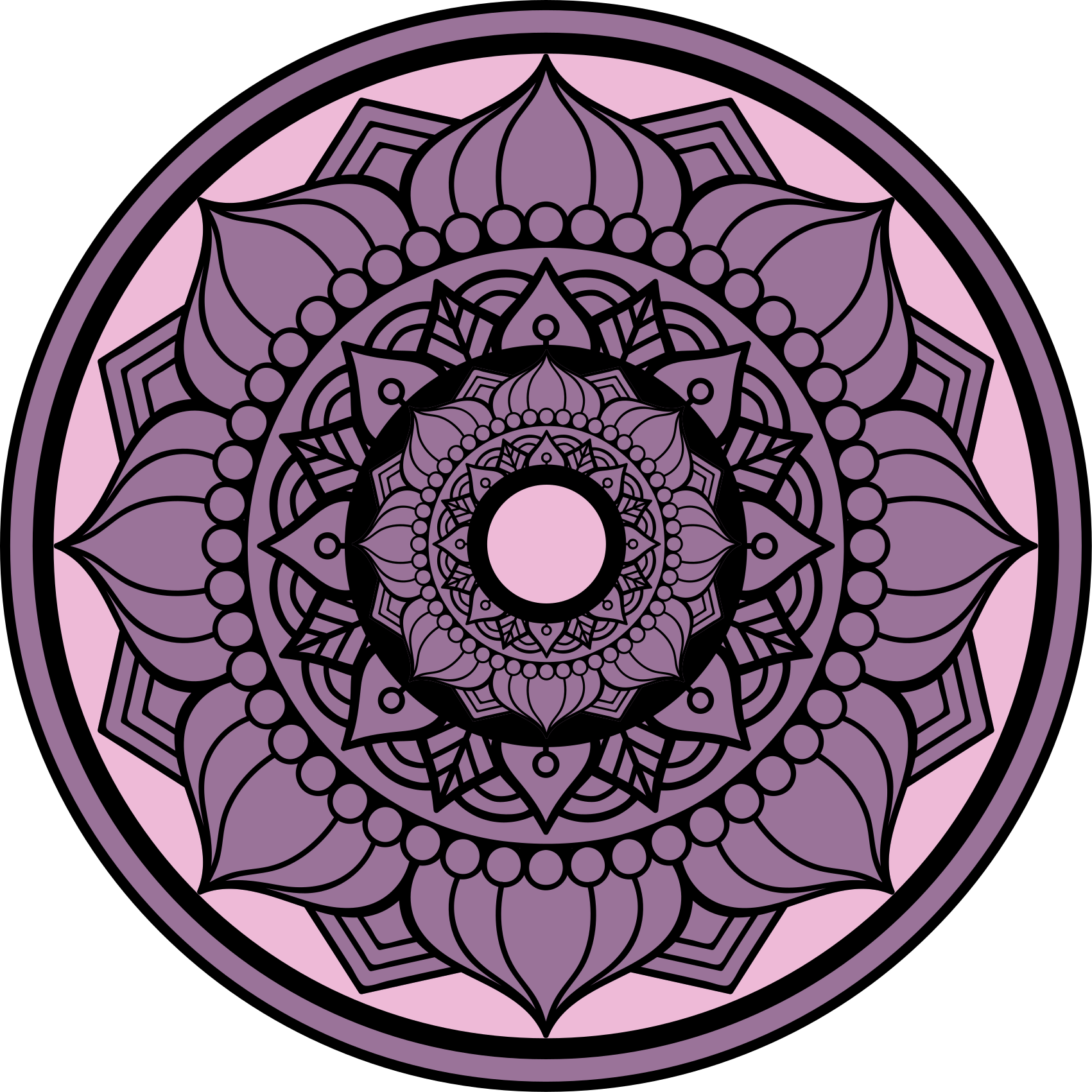 Tappeto vinile Mandala motivo floreale circolare - TenStickers