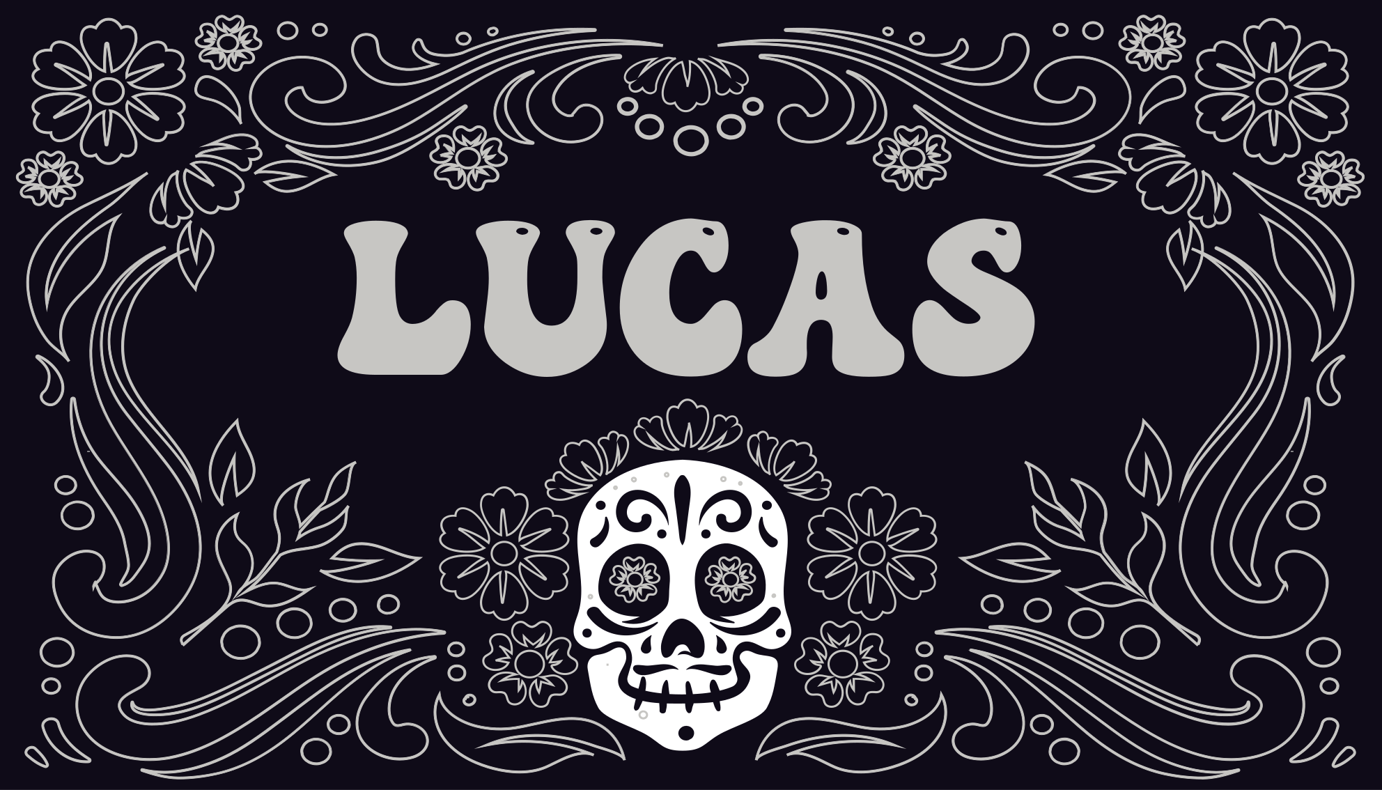 Tappeto vinile Halloween disegno del teschio con nome - TenStickers