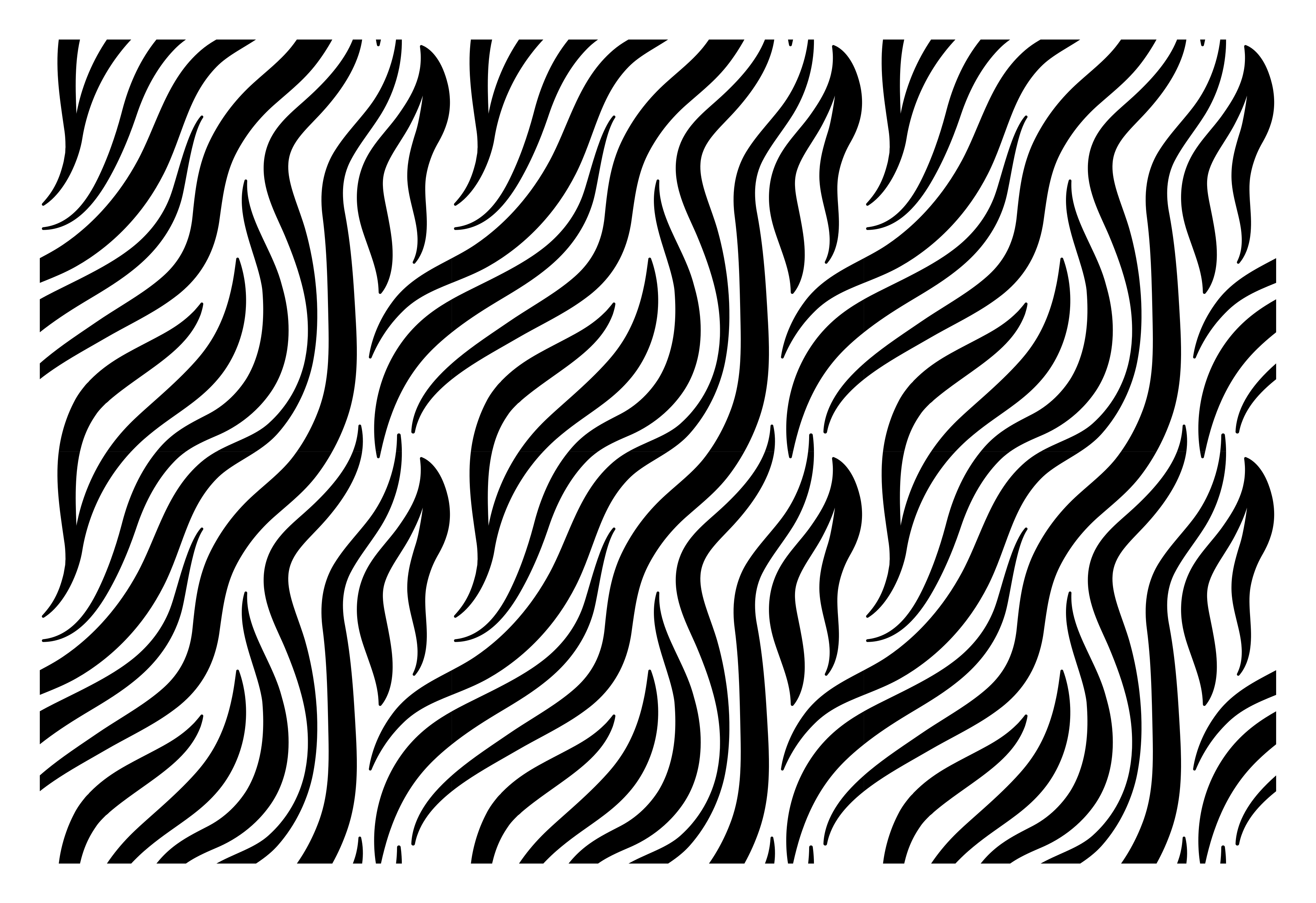 Tappeto vinile stampa animale linee nere ondulate - TenStickers