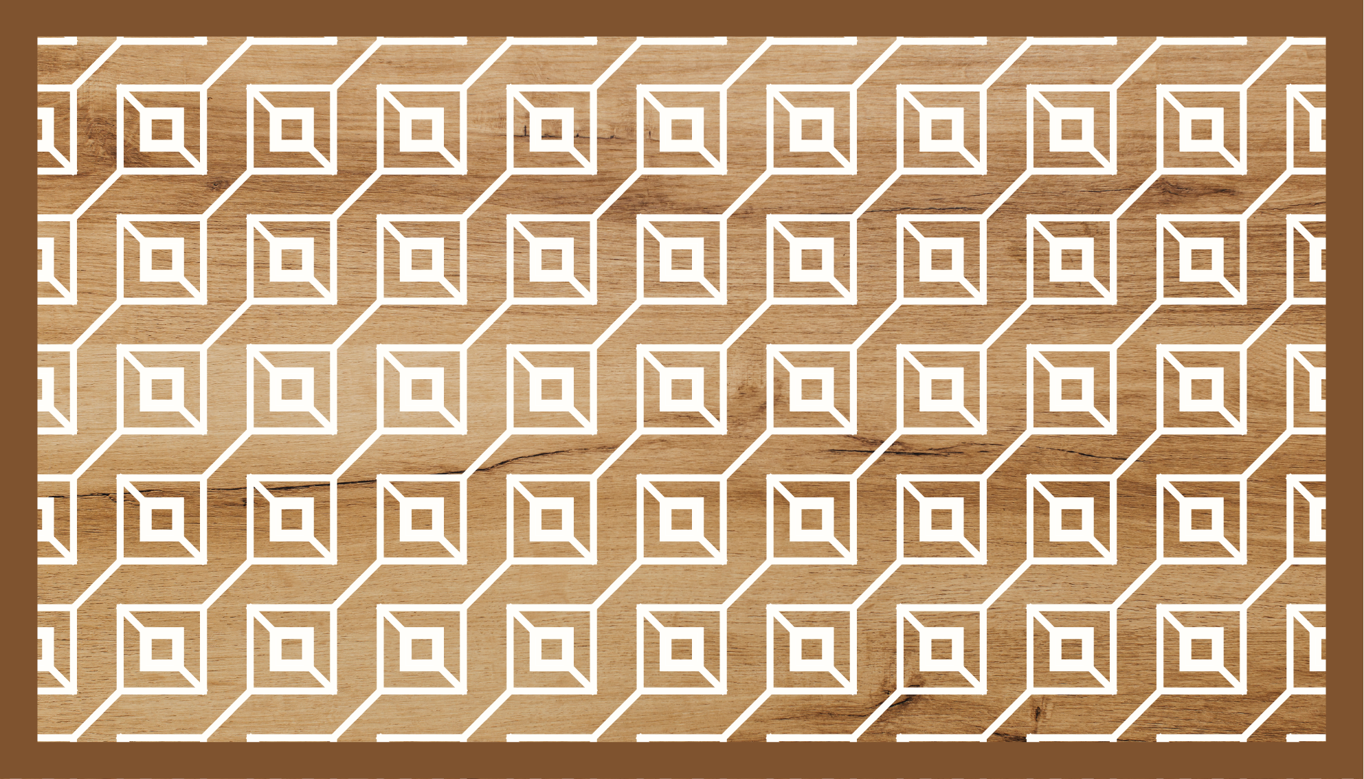 Tappeto vinile effetto legno motivi geometrici - TenStickers