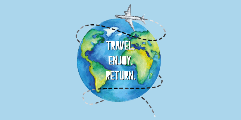 Tappeto vinile mappamondo viaggio piacere ritorno - TenStickers