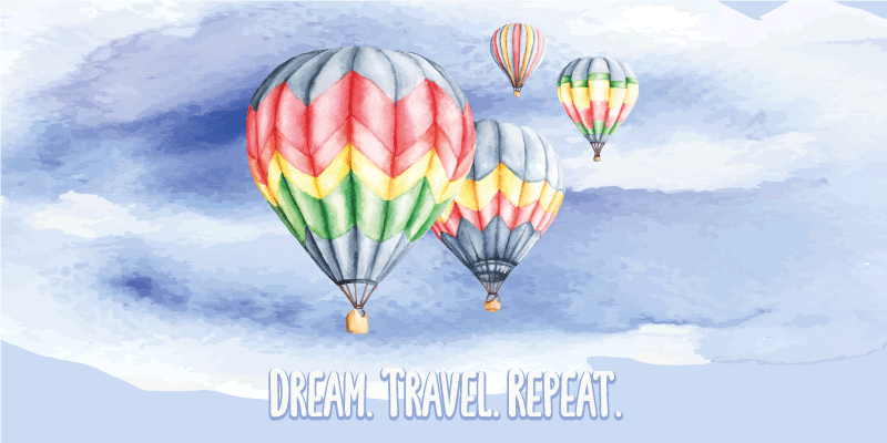 Tappeto vinile minimalista desiderio viaggio si ripete - TenStickers