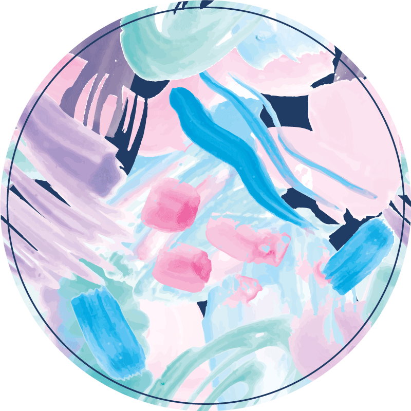 Tappeto vinile minimalista arte astratta colorata - TenStickers