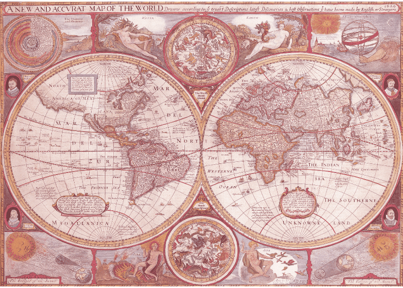 Tappeto vinile mappamondo mappa vintage - TenStickers