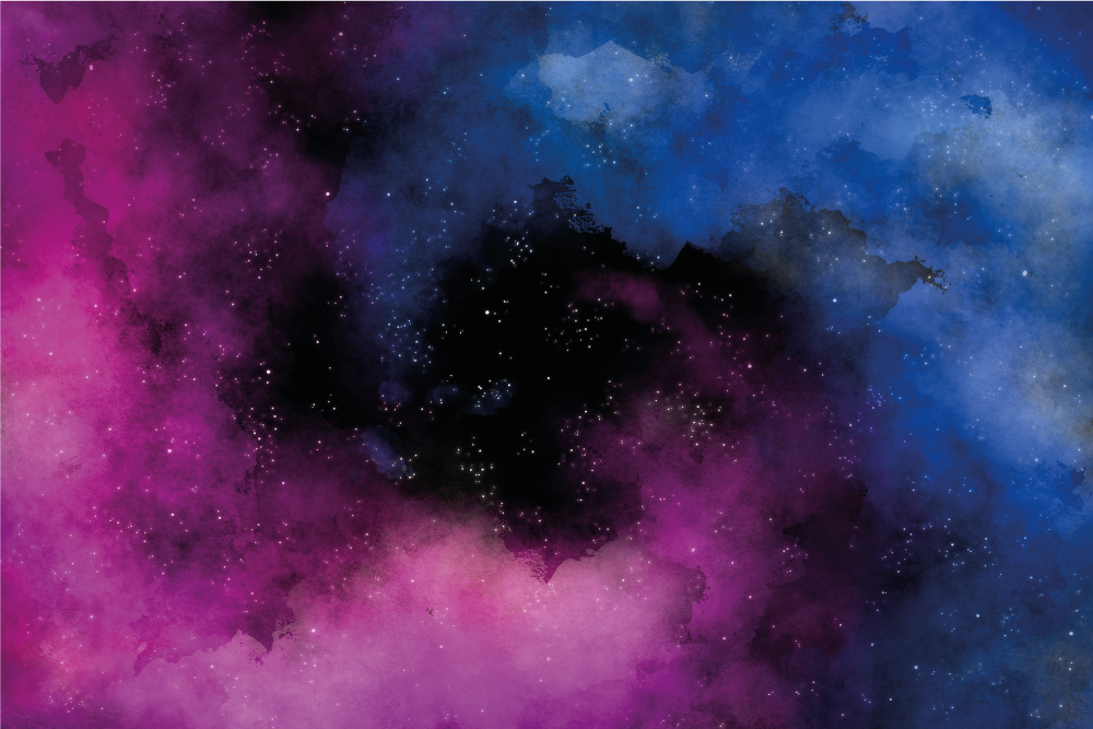 Tappeto in vinile moderno Galassia nebulosa a spirale colorata - TenStickers