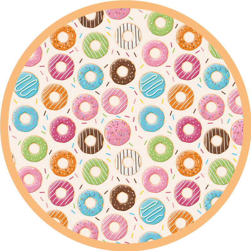 Tappeto vinile per bambini motivo a ciambella colorata - TenStickers