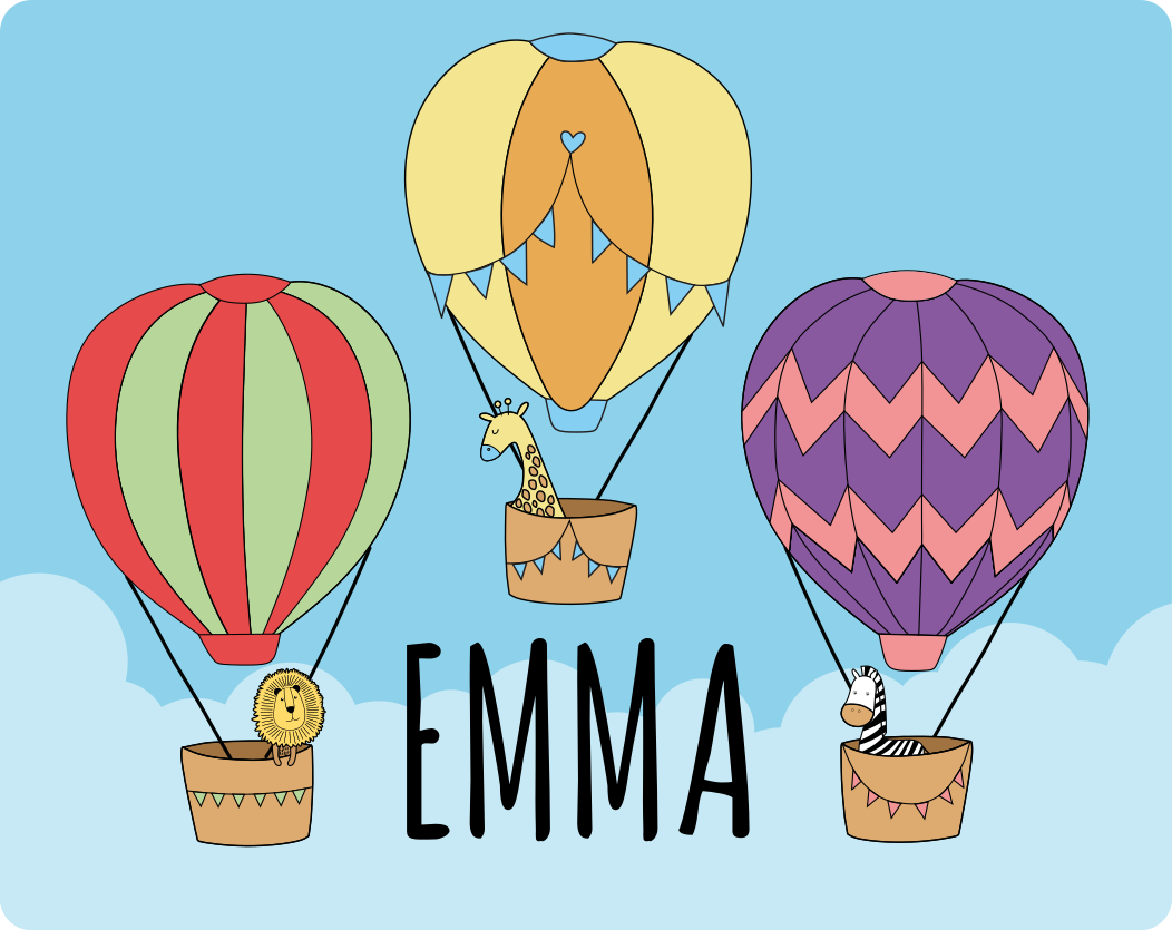 Tappeto vinile con nome arie calde colorate - TenStickers