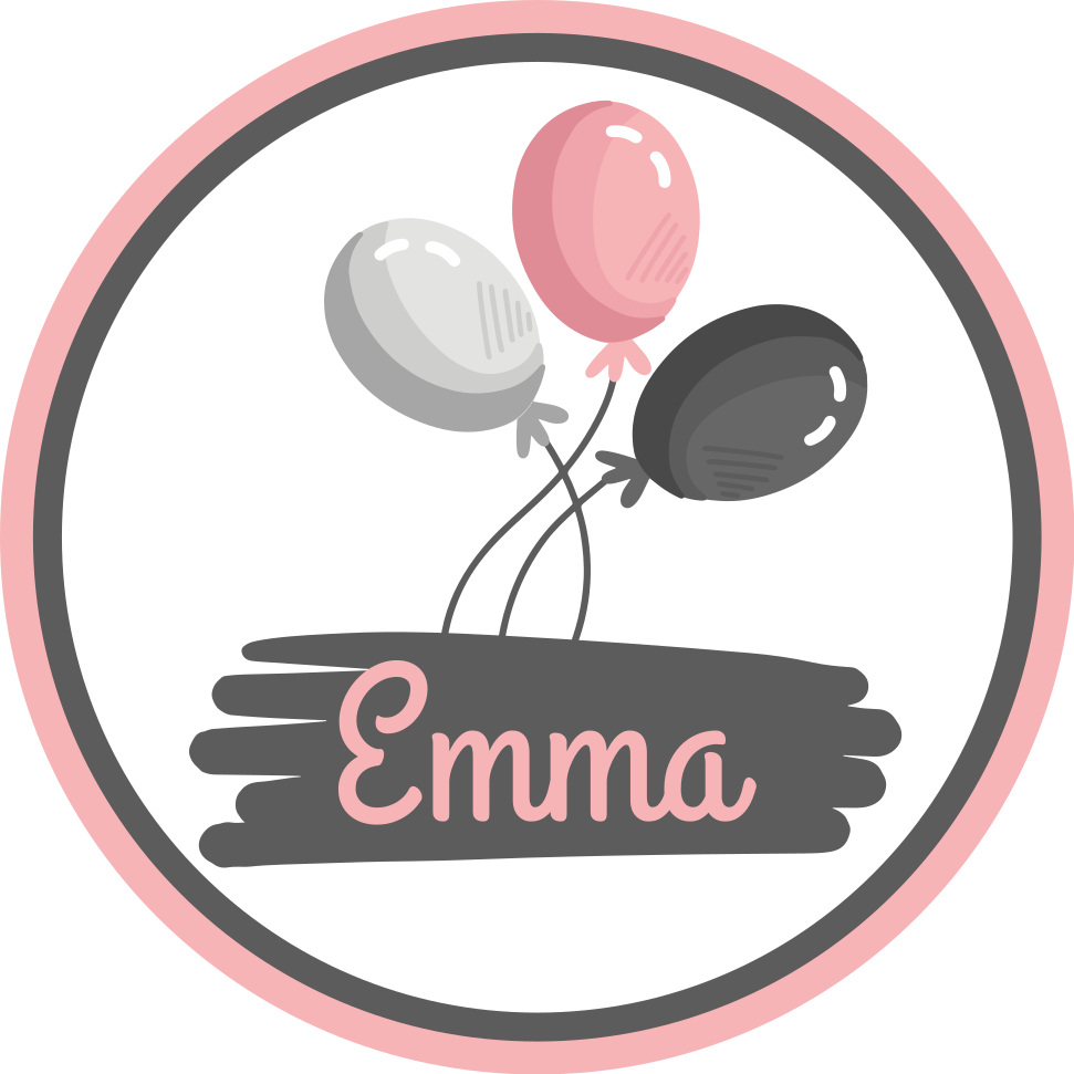 Tappeto vinile con nome tema palloncino personalizzato - TenStickers