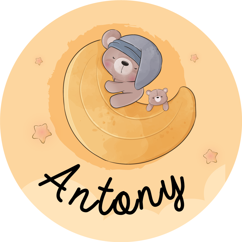 Tappeto vinile con nome orsetto sonnacchioso - TenStickers