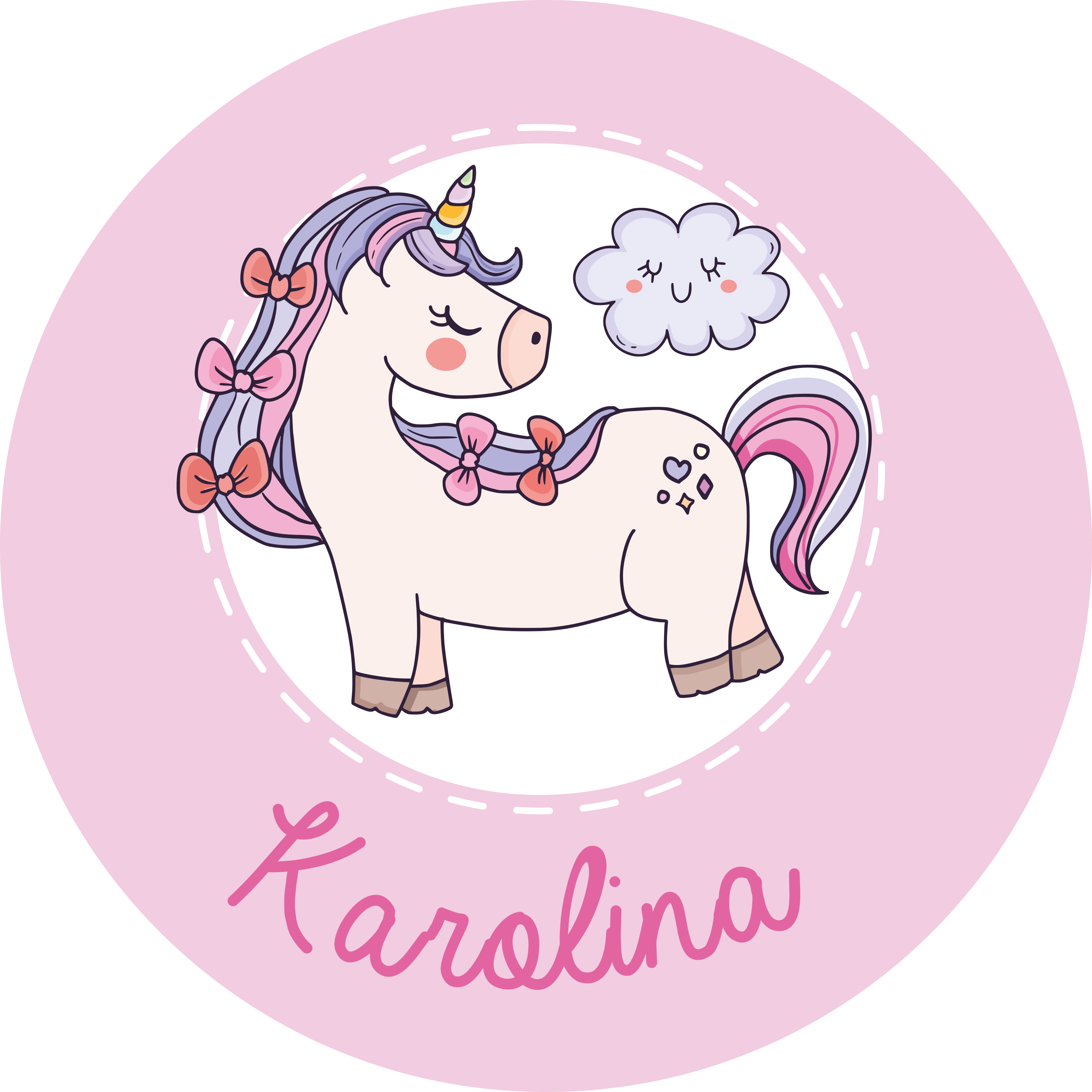 Tappeto vinile con nome unicorno con nome - TenStickers