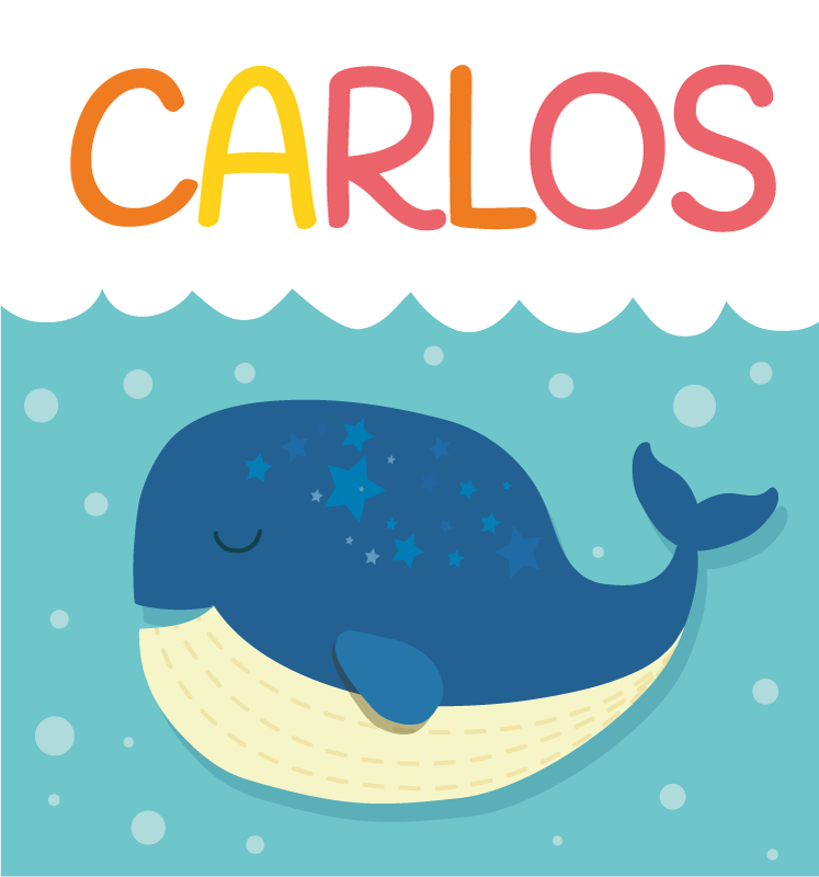 Tappeto vinile con nome scena bizzarra della balena - TenStickers