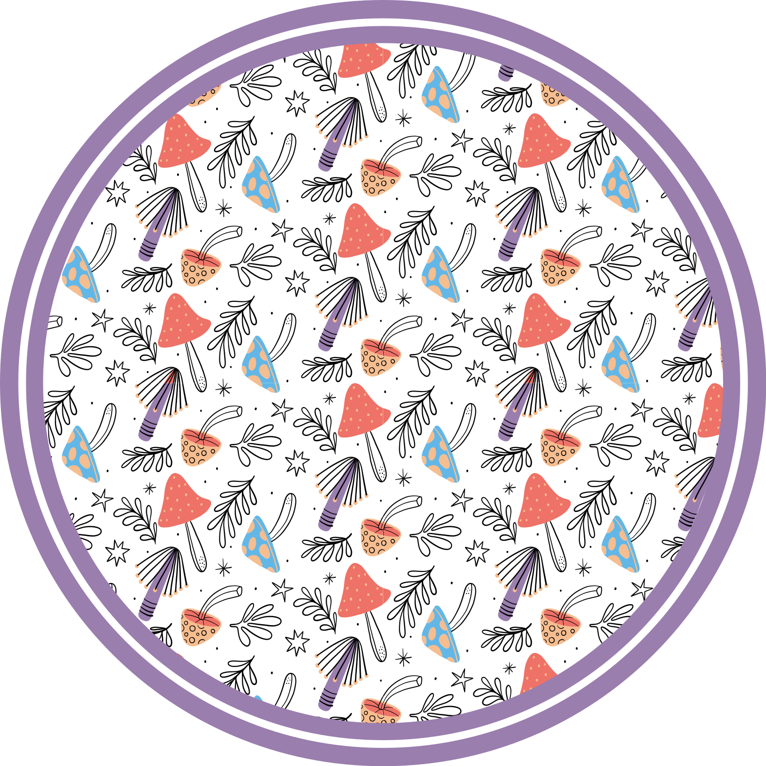 Tappeto vinile natura germogli di funghi colorati - TenStickers