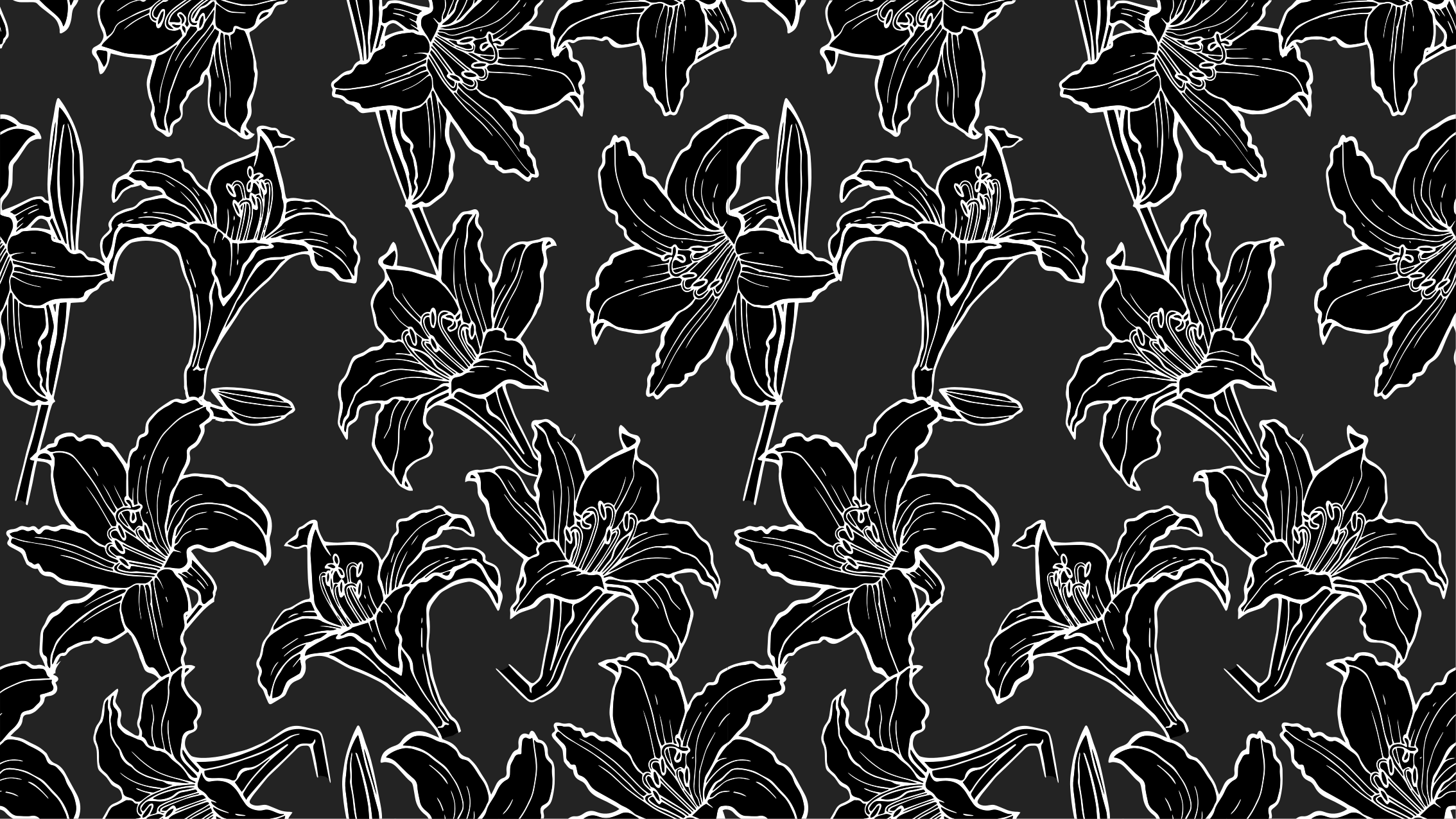 Tappeto vinile fiori composizione floreale nera - TenStickers