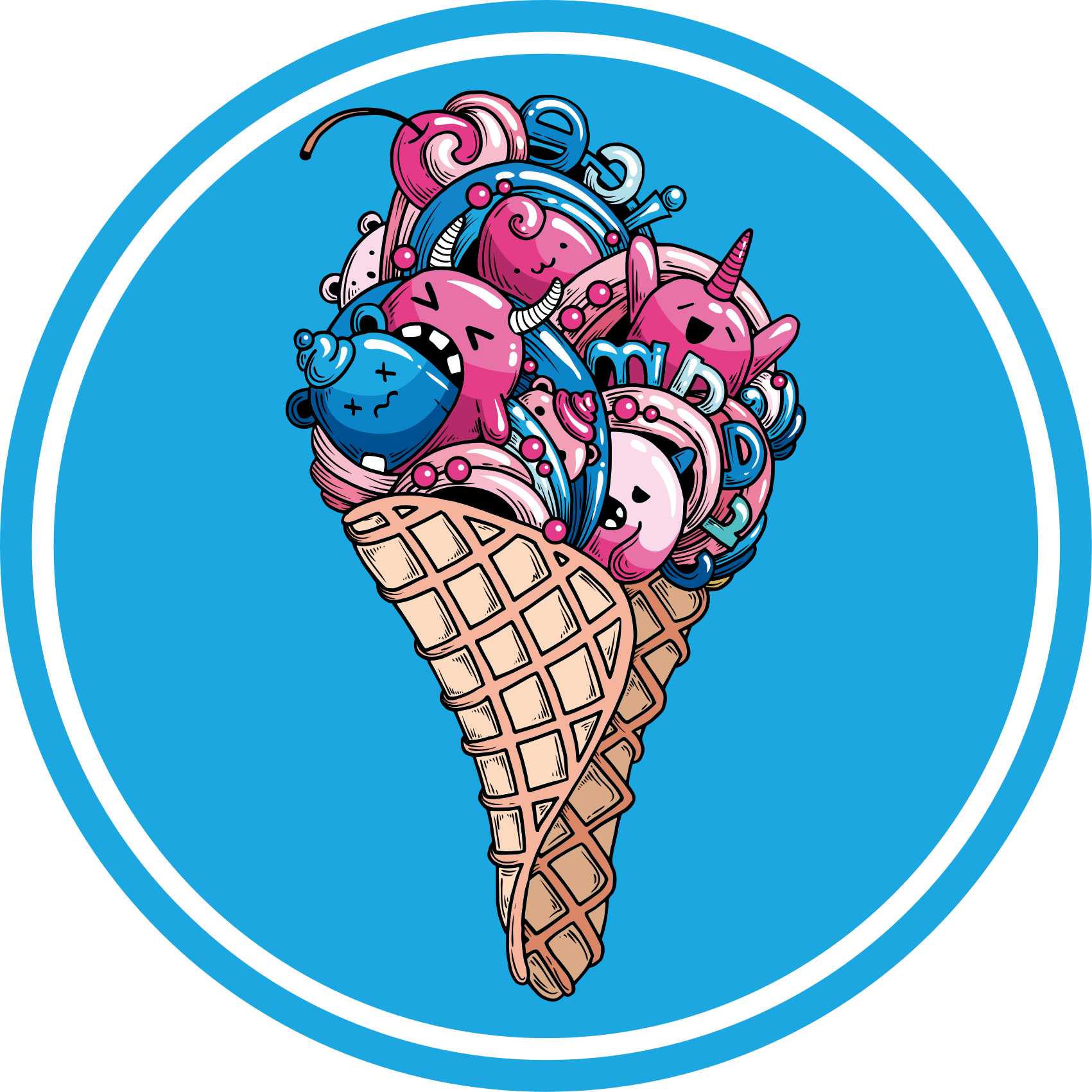 Tappeto vinile rotondo delizia di gelato - TenStickers