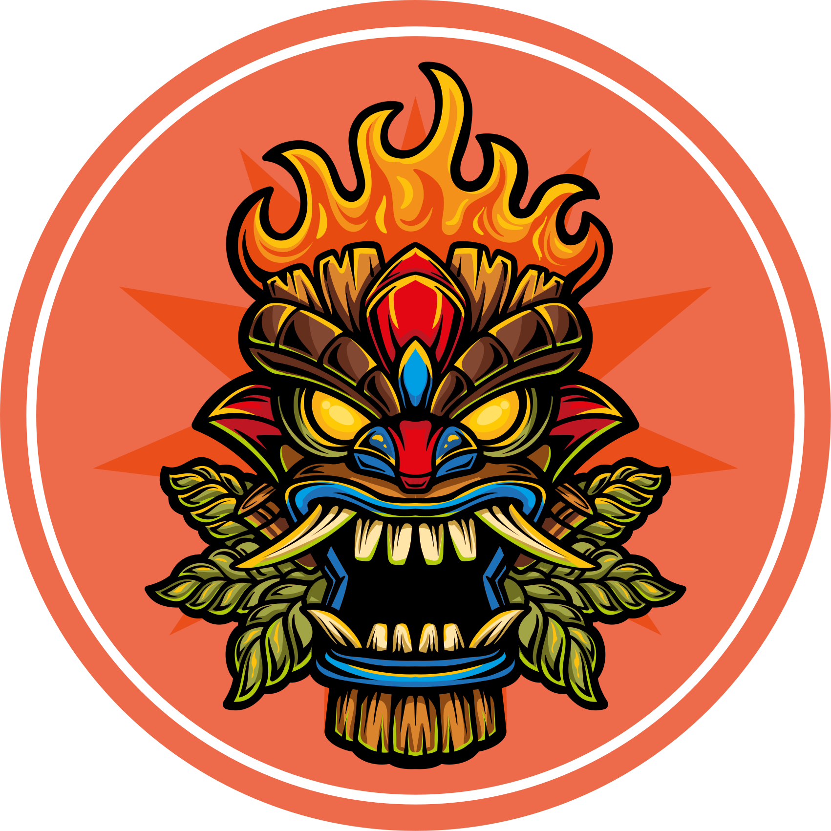 Tappeto vinile per ragazzi maschera tiki - TenStickers