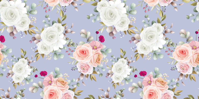 Tappeto vinile fiori eleganti motivi a rose - TenStickers